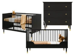 Bopita 2-delige Meegroeikamer Cloë Mat Zwart
