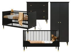 Bopita 3-delige Meegroeikamer Cloë Mat Zwart