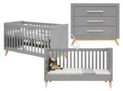 Bopita 2-Delige Meegroeikamer Fenna Grijs - Naturel