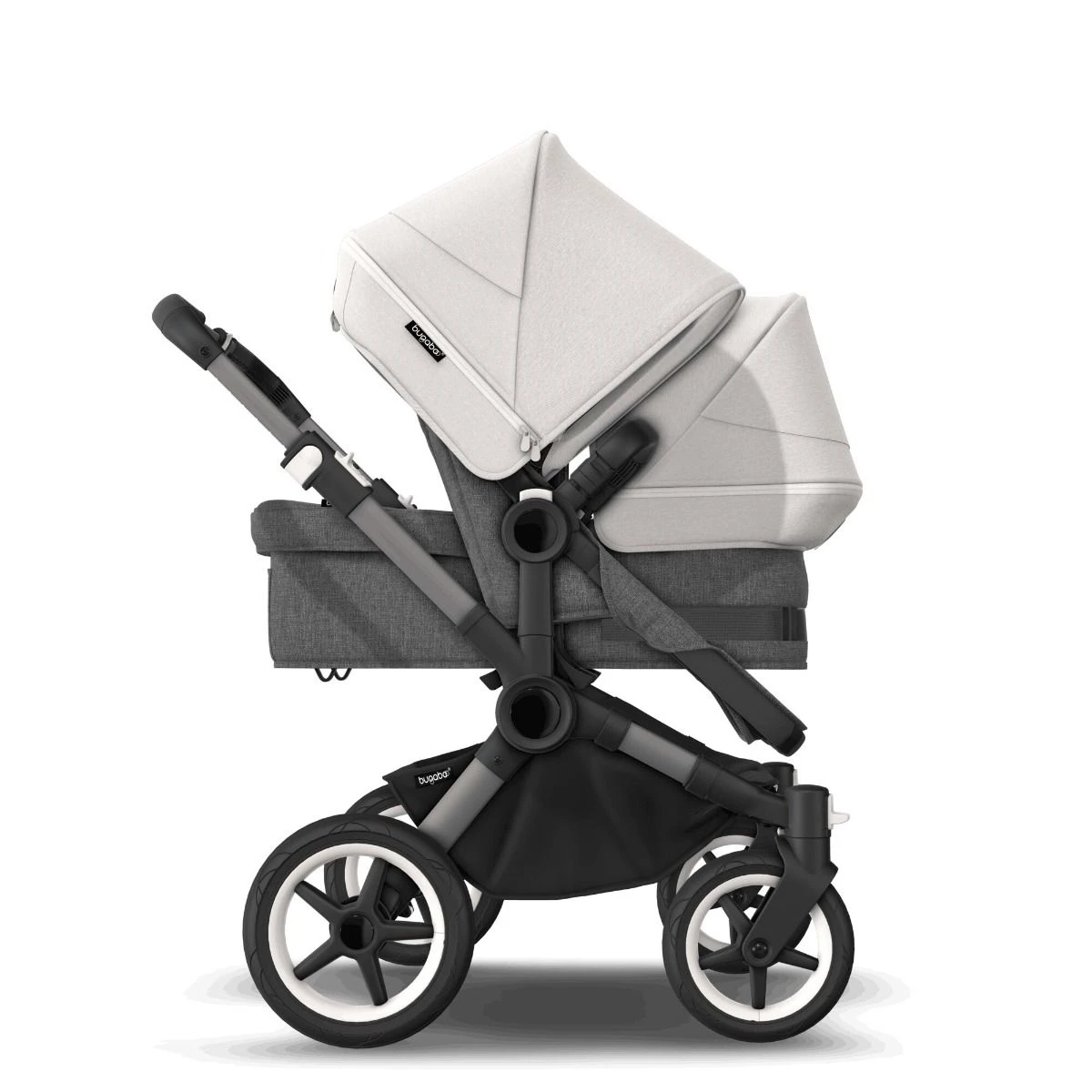 Bugaboo Donkey 5 Duo Graphite - Grey Melange - Misty White 6 Bugaboo Donkey 5 Duo Graphite - Grey Melange - Misty White - Afbeelding 4