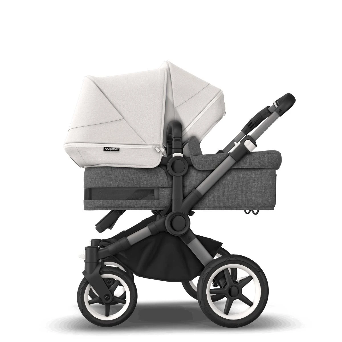 Bugaboo Donkey 5 Duo Graphite - Grey Melange - Misty White 5 Bugaboo Donkey 5 Duo Graphite - Grey Melange - Misty White - Afbeelding 3