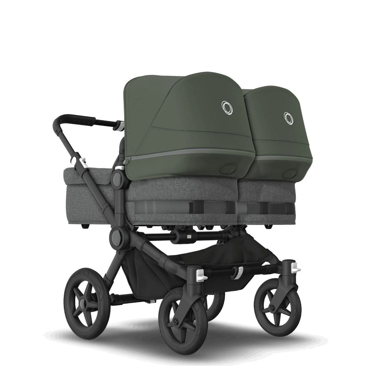 Bugaboo Donkey 5 Twin Black - Grey Melange -Forest Green 5 Bugaboo Donkey 5 Twin Black - Grey Melange -Forest Green - Afbeelding 3