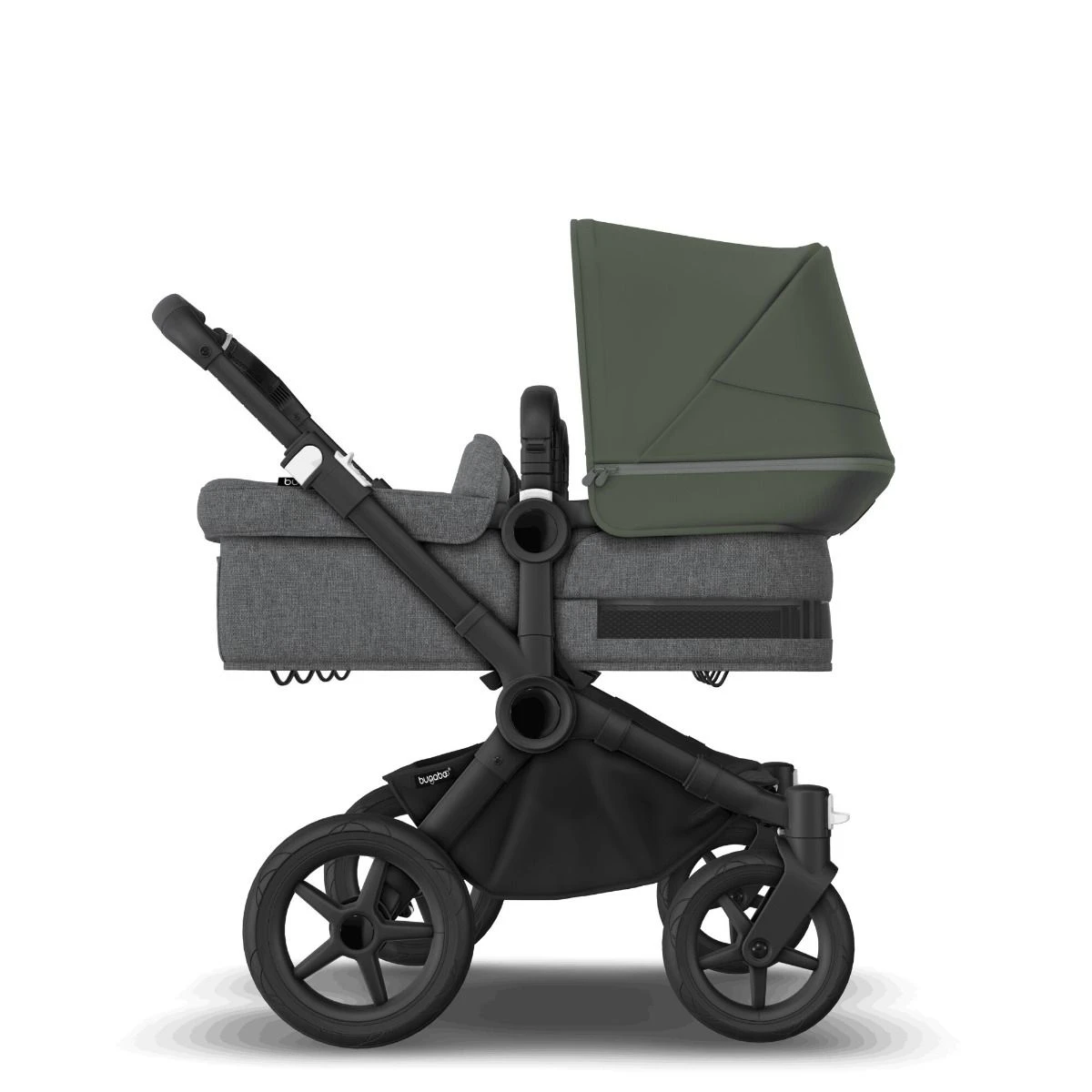 Bugaboo Donkey 5 Twin Black - Grey Melange -Forest Green 6 Bugaboo Donkey 5 Twin Black - Grey Melange -Forest Green - Afbeelding 4