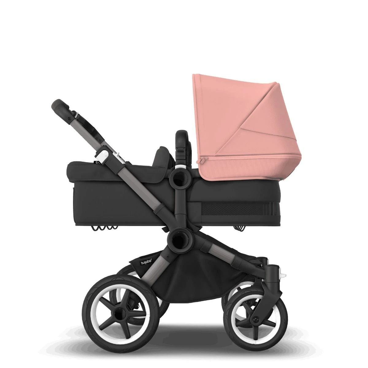 Bugaboo Donkey 5 Twin Graphite - Midnight Black - Morning Pink 4 Bugaboo Donkey 5 Twin Graphite - Midnight Black - Morning Pink - Afbeelding 2
