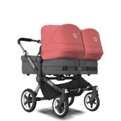 Bugaboo Donkey 5 Twin Graphite - Grey Melange - Sunrise Red -Joolz Verkoop bugaboo donkey 5 twin graphite grey melange sunrise red 3