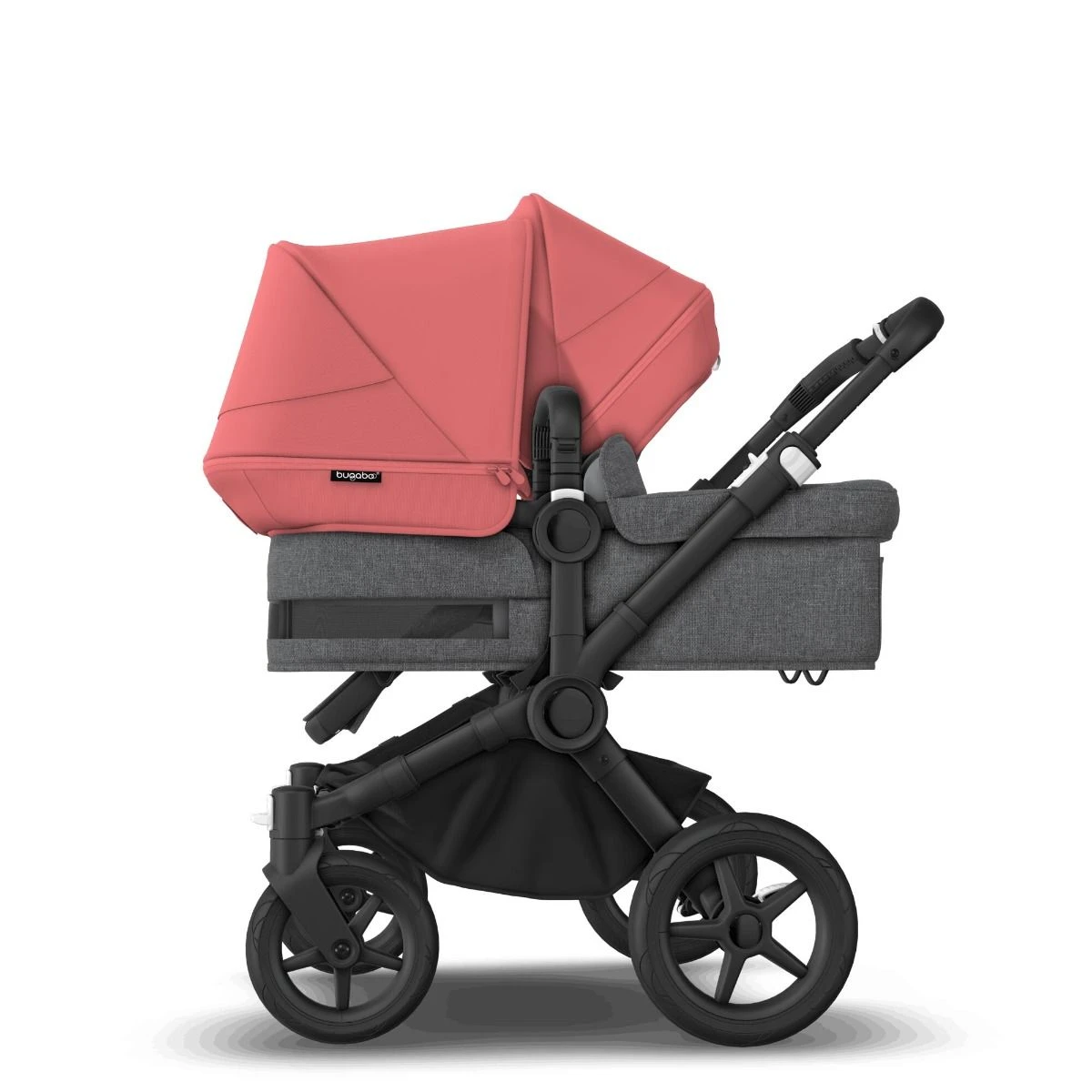 Bugaboo Donkey 5 Duo Black - Grey Melange - Sunrise Red 6 Bugaboo Donkey 5 Duo Black - Grey Melange - Sunrise Red - Afbeelding 4