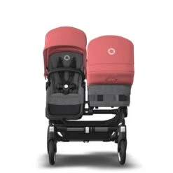 Bugaboo Donkey 5 Duo Graphite - Grey Melange - Sunrise Red -Joolz Verkoop bugaboo donkey duo graphite grey melange sunrise red 10