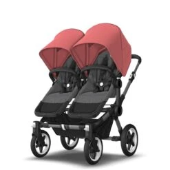 Bugaboo Donkey 5 Duo Graphite - Grey Melange - Sunrise Red -Joolz Verkoop bugaboo donkey duo graphite grey melange sunrise red 4