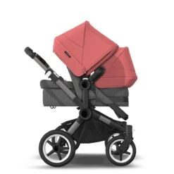 Bugaboo Donkey 5 Duo Graphite - Grey Melange - Sunrise Red -Joolz Verkoop bugaboo donkey duo graphite grey melange sunrise red 9