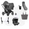 Bugaboo Donkey 5 Duo Essential Bundel - Black- Grey Melange 1 Bugaboo Donkey 5 Duo Essential Bundel - Black- Grey Melange -Joolz Verkoop bugaboo donkey 5 duo essential bundel black grey melange