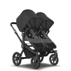 Bugaboo Donkey 5 Twin Black - Grey Melange - Midnight Black -Joolz Verkoop bugboo donkey 5 twin black grey melange midnight black 4