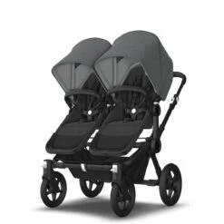 Bugaboo Donkey 5 Twin Black - Midnight Black - Grey Melange -Joolz Verkoop bugboo donkey 5 twin black midnight black grey melange 1