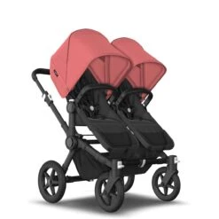 Bugaboo Donkey 5 Twin Black - Midnight Black - Sunrise Red -Joolz Verkoop bugboo donkey 5 twin black midnight black sunrise red