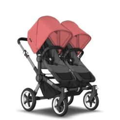 Bugaboo Donkey 5 Twin Graphite - Grey Melange - Sunrise Red -Joolz Verkoop bugboo donkey 5 twin graphite grey melange sunrise red 3