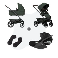 Joolz Geo 3 Urban Green + Adapters + Cybex Cloud T