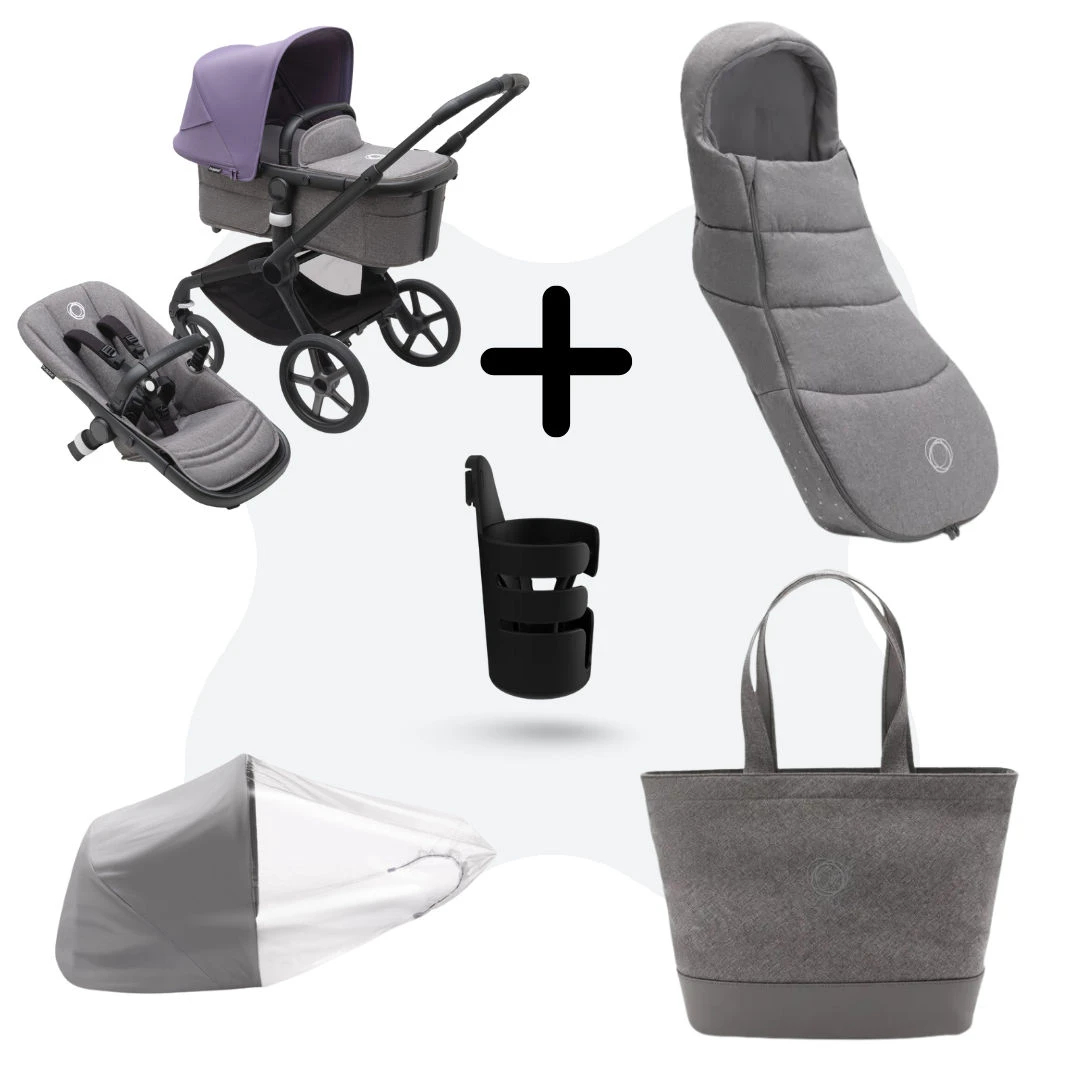 Bugaboo Fox 5 Essential Bundel Customize Yourself Black - Grey Melange 3 Bugaboo Fox 5 Essential Bundel Customize Yourself Black - Grey Melange